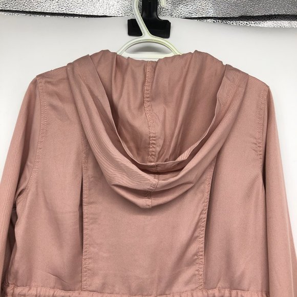 Design Lab Dusty Rose Casual Lightweight Military Safari Anorak Utility Hoodie S - Picture 10 of 16